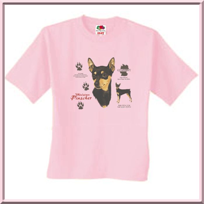 Miniature Pinscher Min Pin Dog Origin T Shirt S 2X,3X  