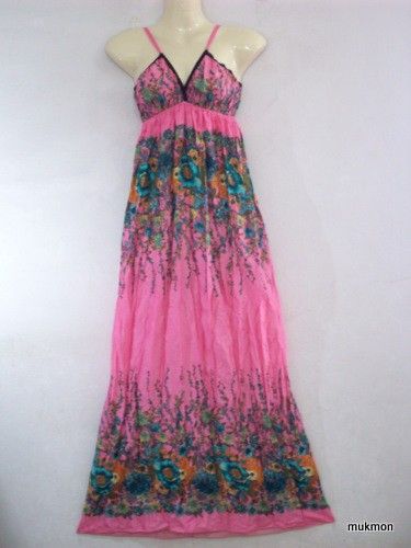 long maxi dress smocked free size very nice unique style