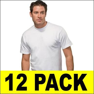 12 PK HANES BEEFY T SHIRT BLANK PLAIN WHITE SIZE S 6XL  