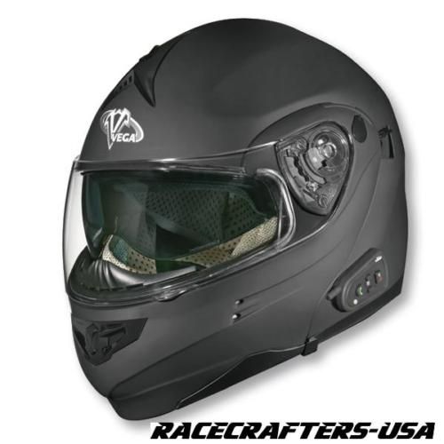 VEGA BLUETOOTH HELMET SUMMIT 3.0 VCOM FLAT BLACK XL  