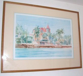 1987 SIGNED ROBERT E KENNEDY KEY WEST ART LITHO PRINT  