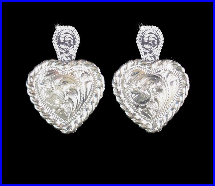 Western Cowgirl 1 Bright Heart Concho Post Earrings  