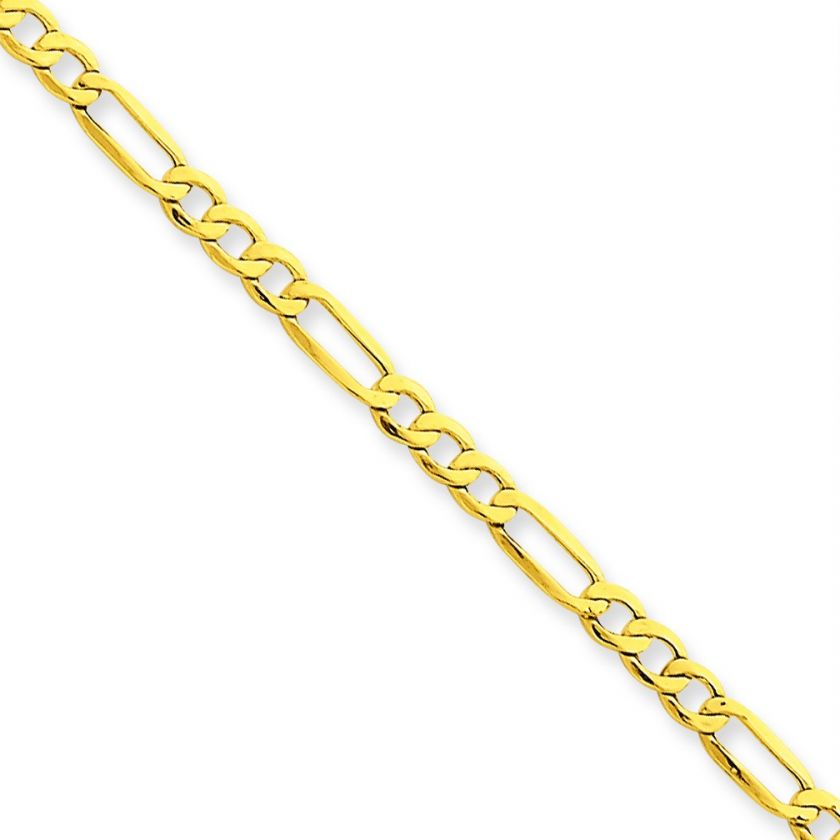 14K YELLOW GOLD 3.5MM FIGARO CHAIN 8 BRACELET 1.77GM  