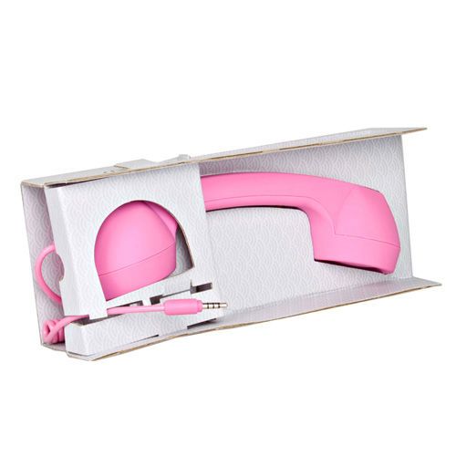 Pink Unique Retro Telephone Style 3.5mm Headset For Motorola Samsung 