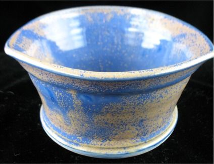 Edgecomb Pottery Pottery Blue Tan Spatter Bowl 6 Diameter 3 Tall 