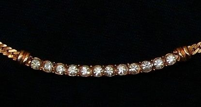 Sarah Coventry Vintage Necklace Goldtone Clear Rhinestones 15 Choker 