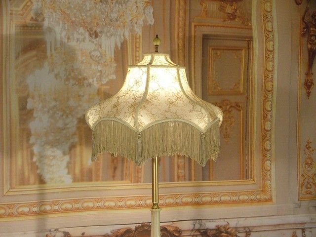 Vintage Victorian Floor Lamp Green Onyx and New Silk Patterned Fringe 