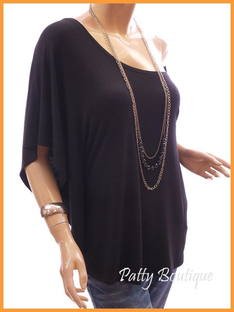 Unique On/One Shoulder Batwing Casual Tunic Top  