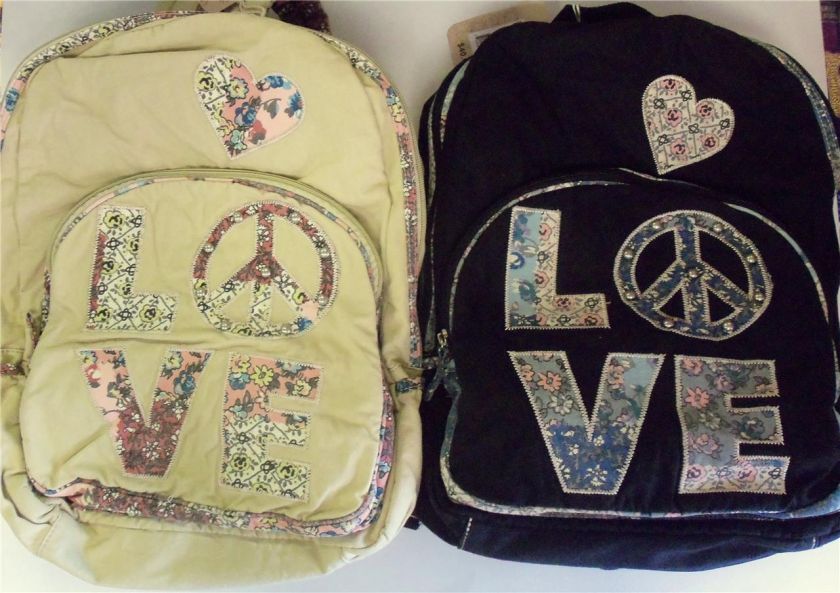 NWT $40 Retail   UNION BAY   LOVE PEACE HIPPIE RETRO Backpack   U Pick 