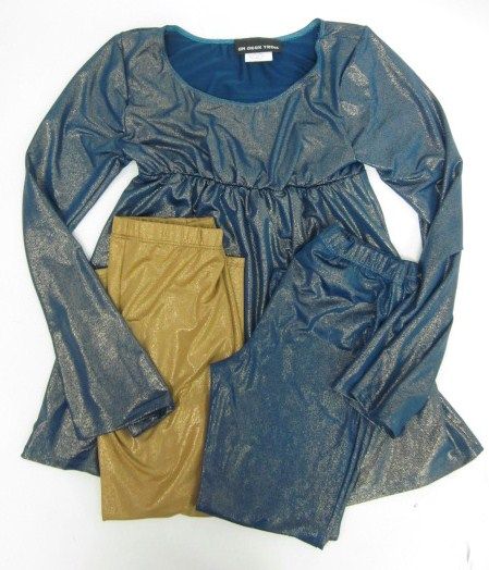 LOT3 UN DEUX TROIS Girls Metallic Shirt Pants M L XL  