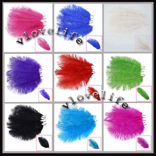 20PCS Black Ostrich Feathers approx 10 12 25cm 30cm Wedding Party 