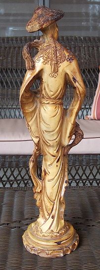 Vintage Chinese Man Figurine Resin Made in Italy TALL  