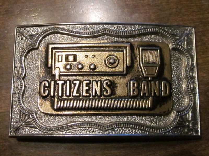 VINTAGE 1970S TRUCKERS C.B CITIZENS BAND BELT BUCKLE  