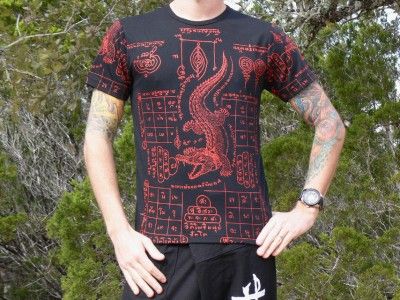 Thai Tattoo Vest T Shirt Muay Thai Jorake Crocodile M  