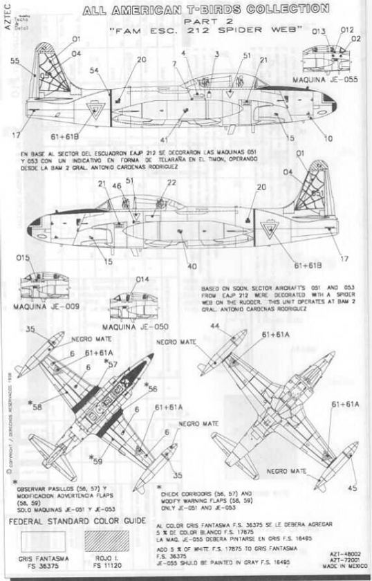 Aztec Decals 1/48 LATIN T 33 THUNDERBIRDS Part 2  