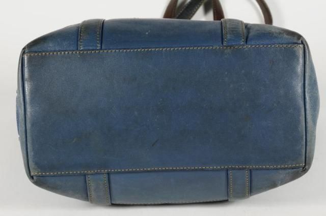 Coach Blue Leather Soho Tote Shopper Carry All Shoulder Bag Handbag 