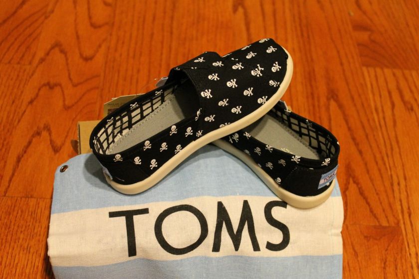 NEW TOMS Toddlers Classic Black Roque Canvas SHOES sz 2,3, 4,5, 6, 7 