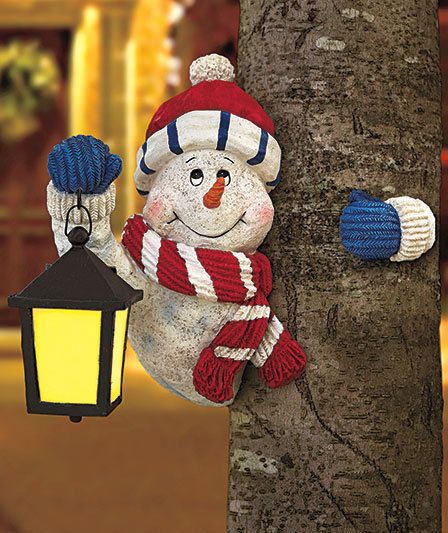 Funny Solar Holiday Tree Huggers w/ Lantern   3 Styles  