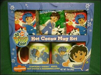 Go Diego Go Cocoa Mugs Set of 4 New  