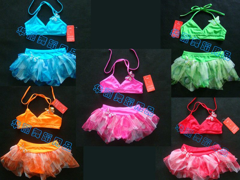   Swimwear Tankini Swimsuit Bikini Bathers Ballet Tutu Skirt 3 8Y 5color