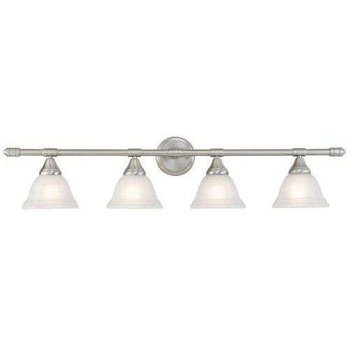 Satin Nickel 4 Light Bathroom Vanity Wall Fixture #5004  