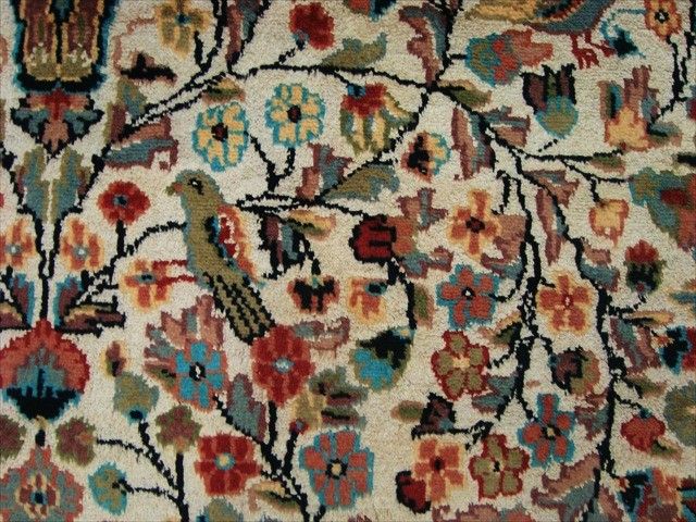 TREE OF LIFE HAND KNOTTED RUG MAT CARPET WOOL SILK 5x8  