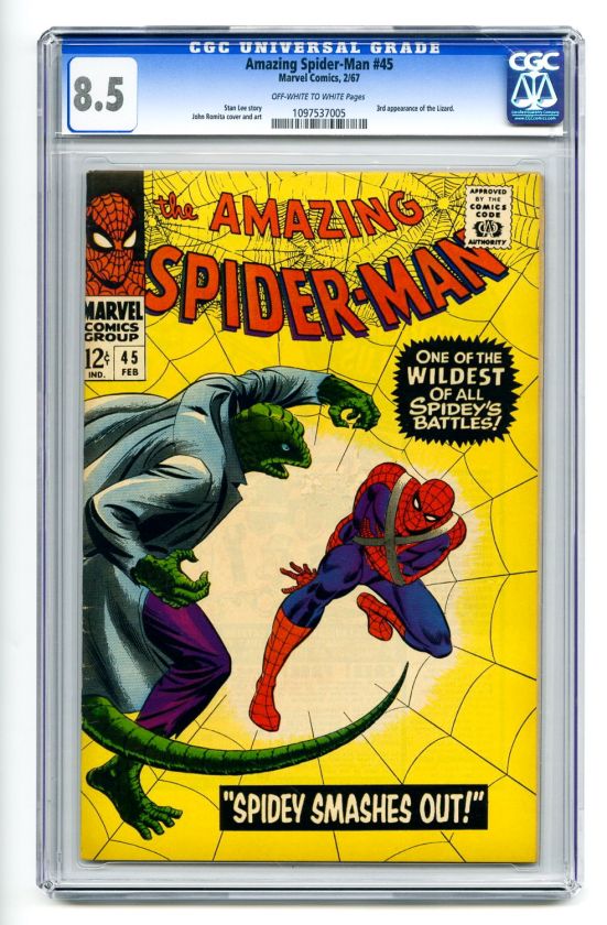   #45 CGC 8.5 ow/w 3rd Lizard Stan Lee Marvel Silver Age Comic  