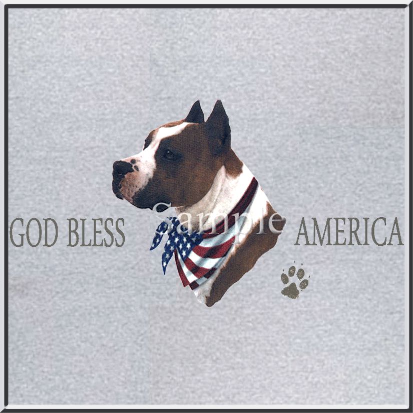 Bless America US Pit Bull Terrier T Shirt S 2X,3X,4X,5X  