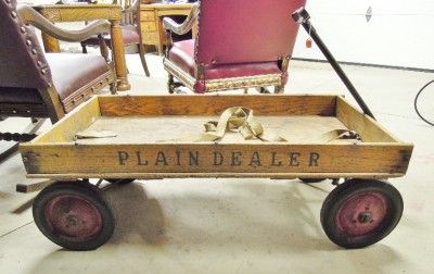 ANTIQUE CLEVELAND PLAIN DEALER NEWSPAPER DELIVERY WAGON  