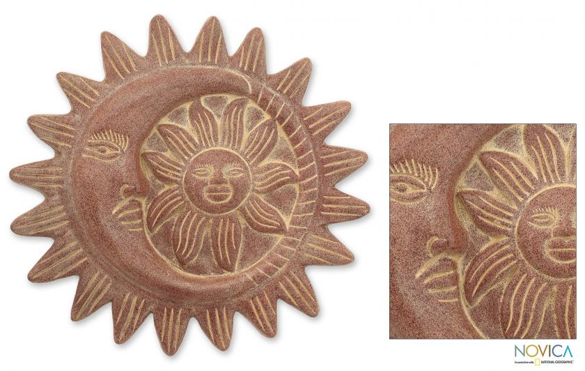 SUN AND MOON~Hand Made Ceramic Wall Decor ~Mexico  