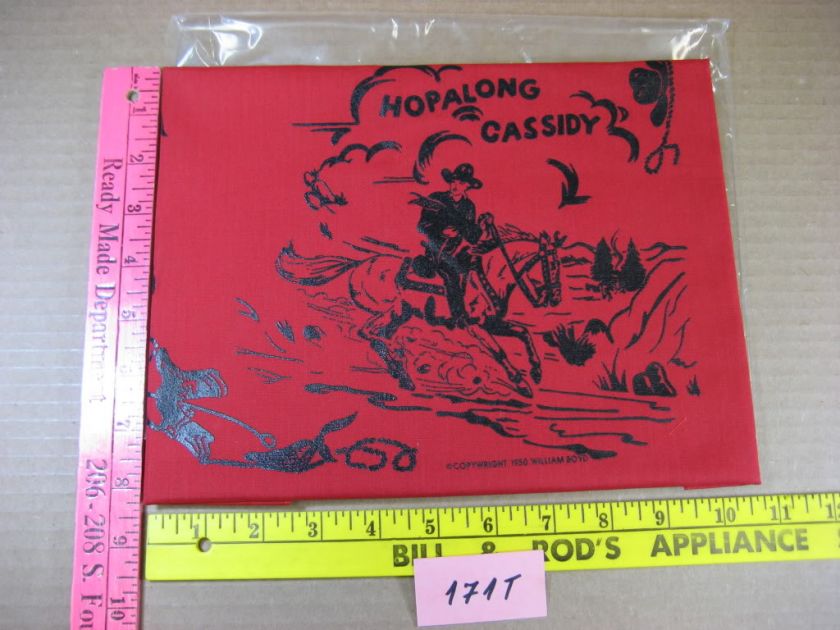   CASSIDY 1950 SCARF BANDANA William Boyd new old vintage NOS cowboy