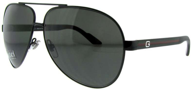 GUCCI GG 1951/S BKS SHINY BLACK AVIATOR SUNGLASSES 827886937868 E 