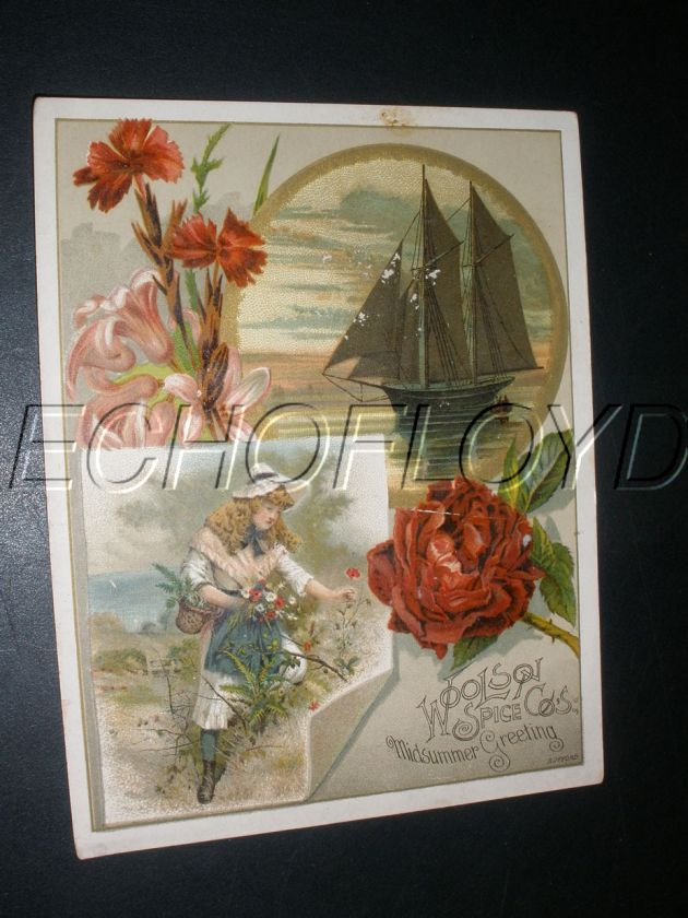 LION WOOLSON TRADE CARD MIDSUMMER GREETING COFFEE SPICE  