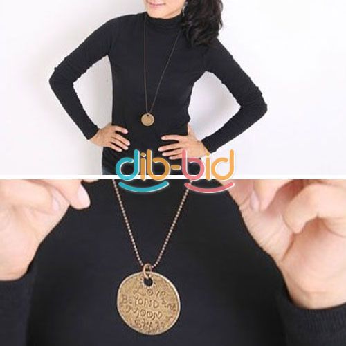   Charming Jewelry Ancient Style Cute Round Tag Pendants Necklaces Hot