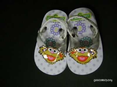 SESAME STREET ZOE White Or OLD NAVY Orange Floral Baby Girl FlipFlop 