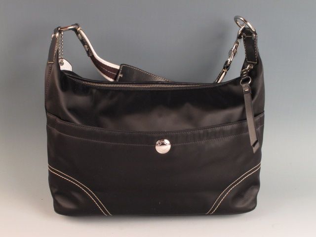 Coach Black Hamptons Large Weekend Hobo Handbag Bag Purse F11669 