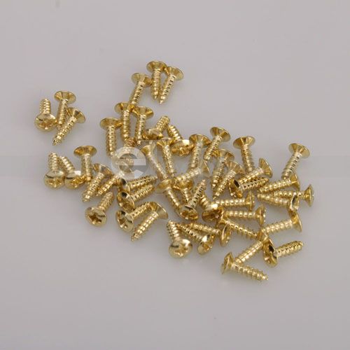 50 Pcs Golden Guitar Pickguard Screws For Fender Strat  