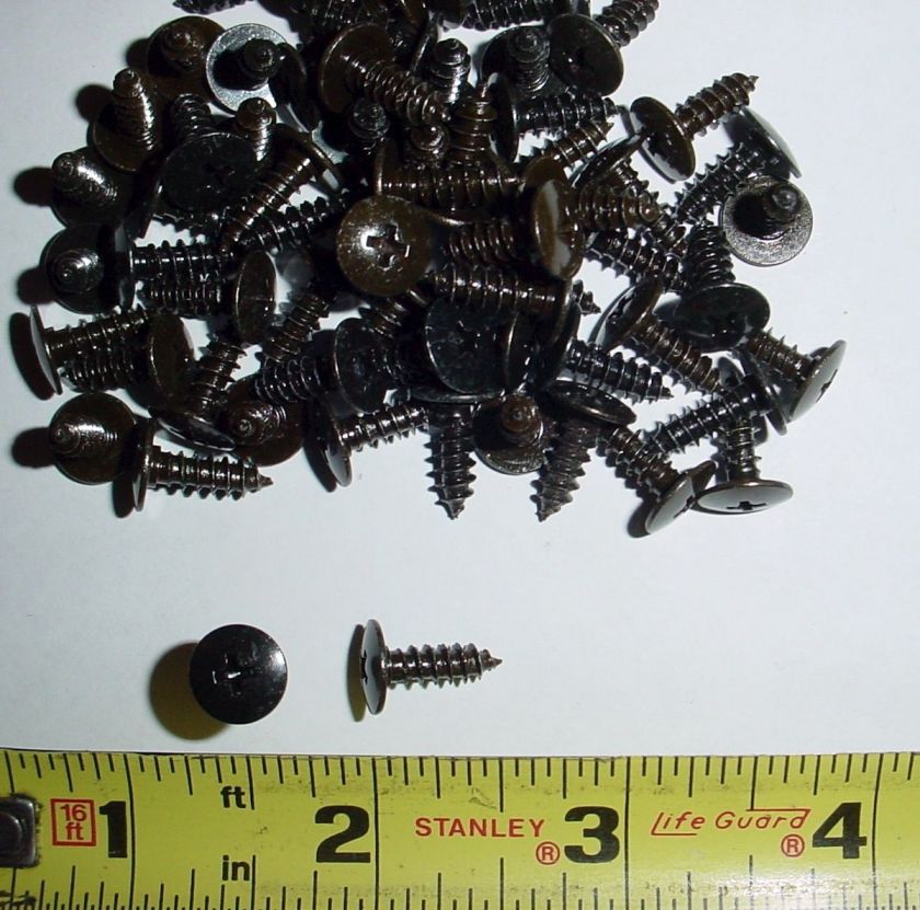 90 ea #8 x 1/2 Phillips Truss Head Sheet Metal Screws BLACK CHROME 