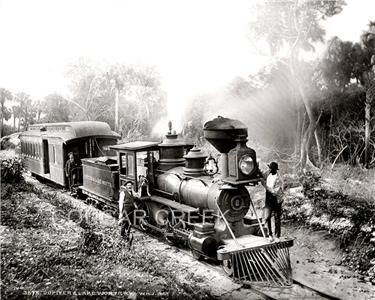   STEAM ENGINE TRAIN JUPITER & LAKE WORTH FL RAILROAD LOCOMOTIVE PHOTO