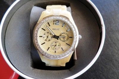 Fossil Relic Starla Horn Stainless Steel Chronograph Watch ZR15590 w 