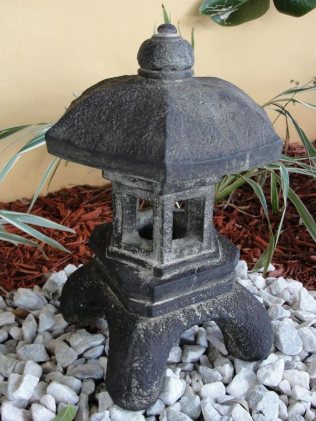   ORIENTAL STONE CONCRETE LANTERN JAPANESE ANTIQUE grey stain rare