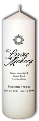 Personalized In Loving Memory Memorial Vigil Candle  