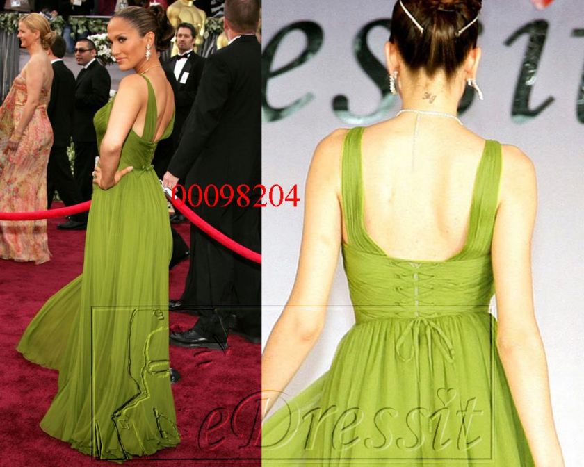   New Amazing Green Celebrity Evening Dress Prom Gown US 4 18  