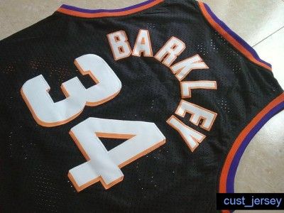 Charles Barkley #34 Hardwood Classics Phoenix Suns Black away Jersey 