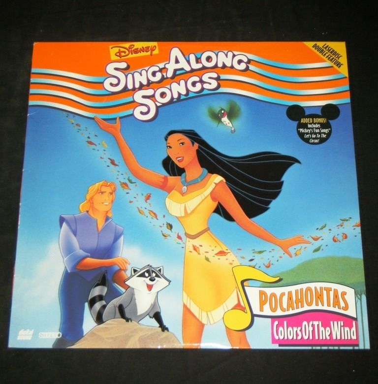 DISNEY SING ALONG SONGS Pocahontas Colors Of The Wind Laserdisc on ...