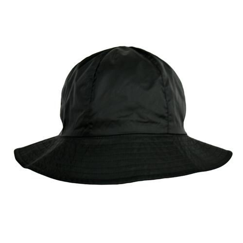 REVERSIBLE BLACK BUCKET STYLE RAIN HAT  