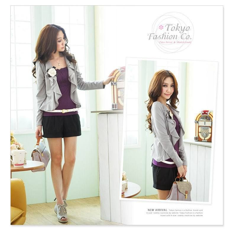 Korea Women cardigan chiffon Top Outwear CML6074 small flower  