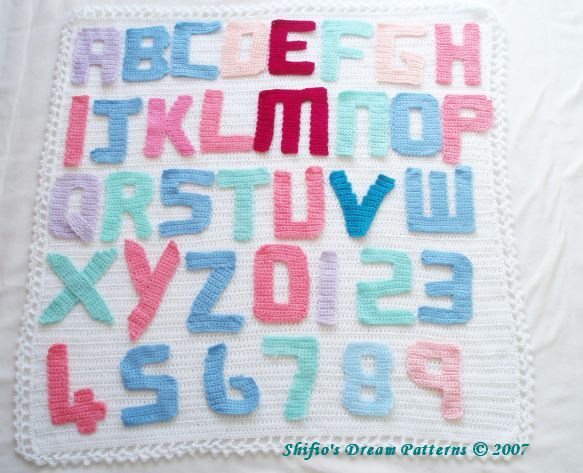 ALPHABET PERSONALISED BABY BLANKET CROCHET PATTERN #51  