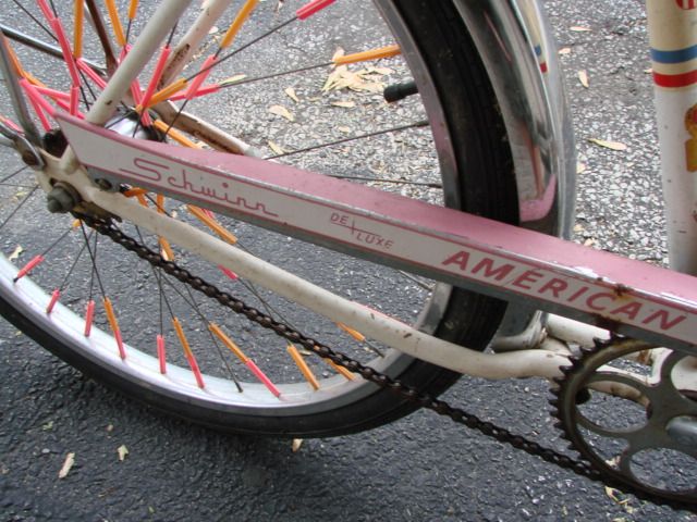 Vintage Schwinn Bike Pink White Headlight Girls Nice Collectible Old 