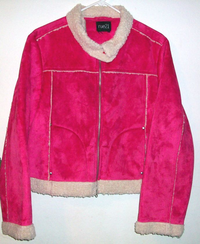 junior BOLD PINK RUE 21 WINTER JACKET COAT medium large  